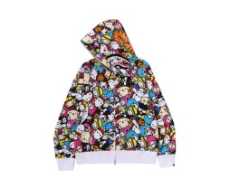 POEA Age-reducing Cute Cartoon Anime Hoodie Women's Loose Cardigan Zipper Long and Short Jacket Women's 25 Spring